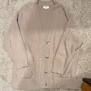Aerie Taupe Button-Up Cardigan